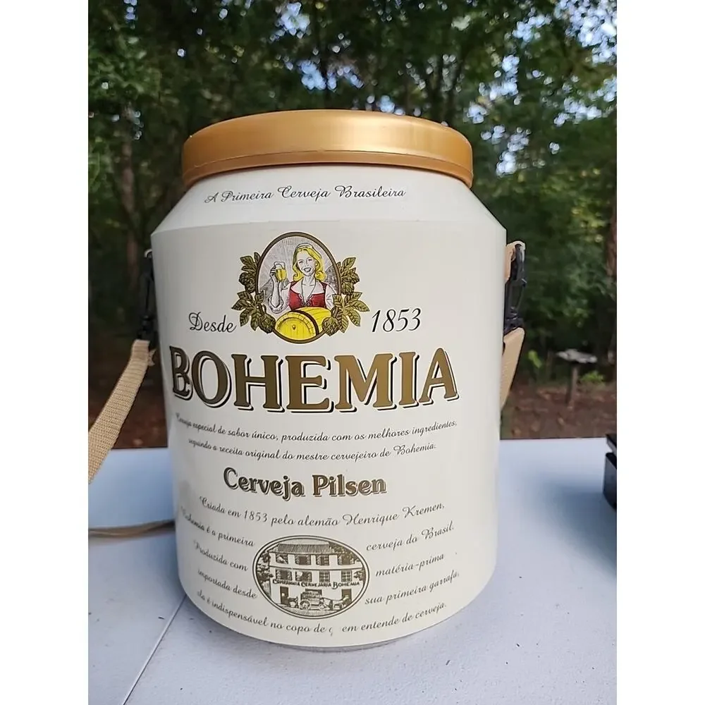 Vintage Beer Ice Cooler Tote Bohemia Brasileira Cerveja Pilsen Beer Chest